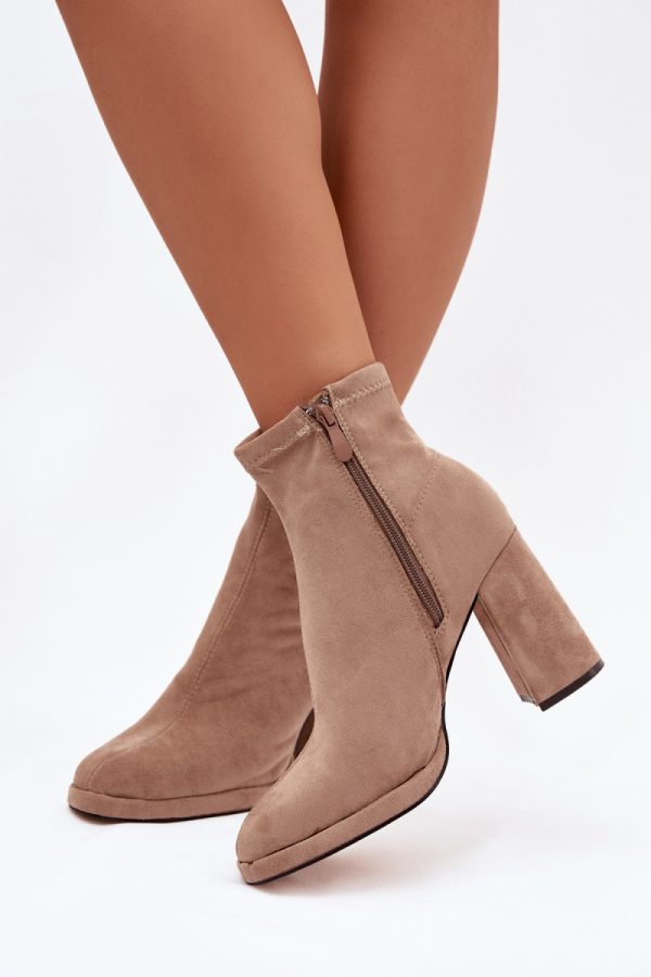 beige Heel boots model 221934 Step in style