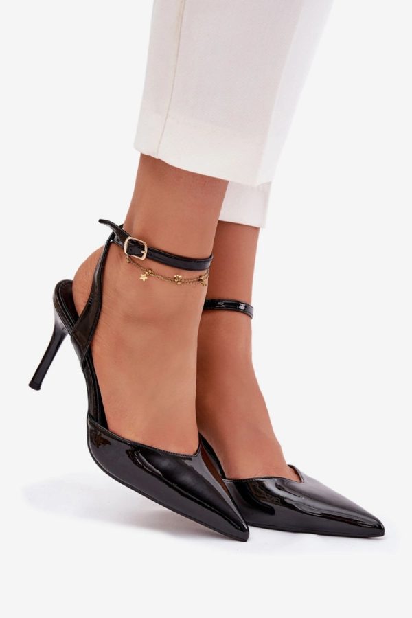 Black High Heels in High Heels with Fabric, Footbed and Heel Height
