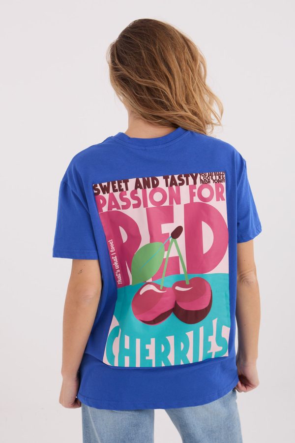 Blue T-shirt in Women`s Tops, T-shirts, Singlets with Cotton