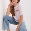 Pink T-shirt in Women`s Tops, T-shirts, Singlets with Cotton