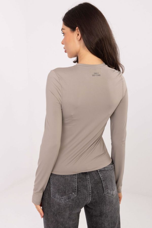Beige Blouse in Women`s Blouses, Tunics with Spandex and Polyamide