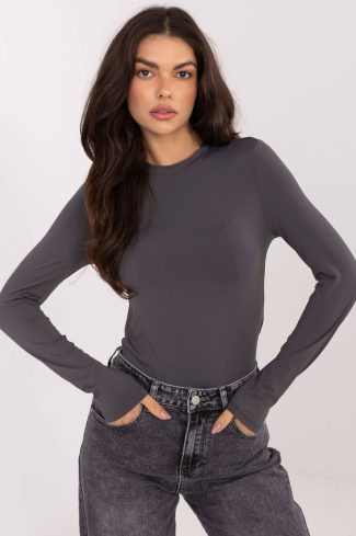 Grey Blouse in Women`s Blouses, Tunics with Spandex and Polyamide