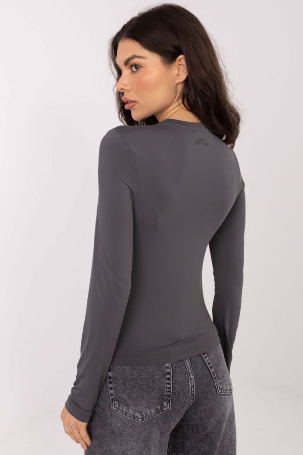 Grey Blouse in Women`s Blouses, Tunics with Spandex and Polyamide