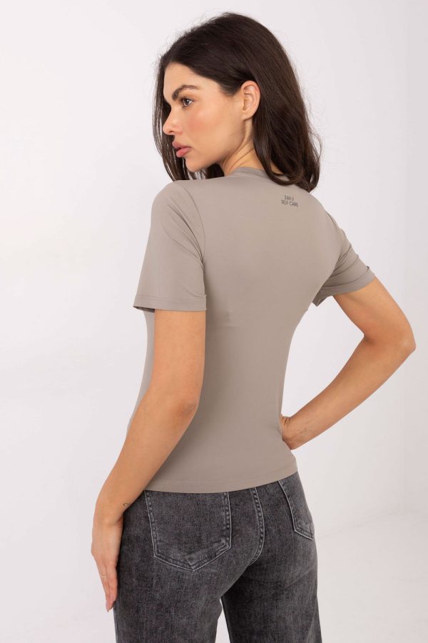 Beige Blouse in Women`s Blouses, Tunics with Spandex and Polyamide