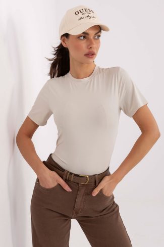 Beige Blouse in Women`s Blouses, Tunics with Spandex and Polyamide
