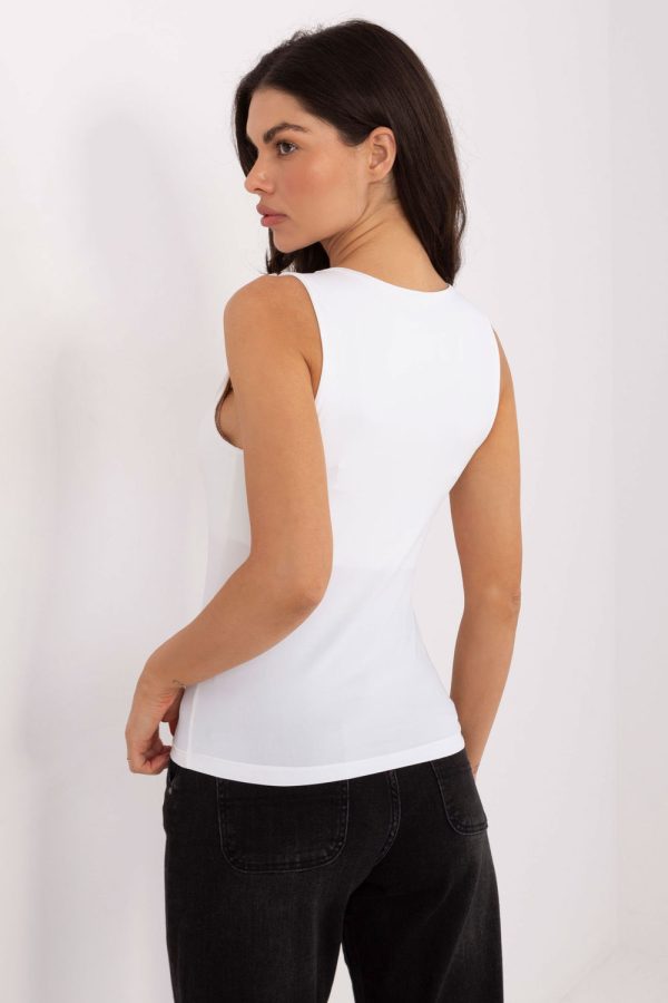 White Top in Undershirts / Tops with Spandex and Polyamide