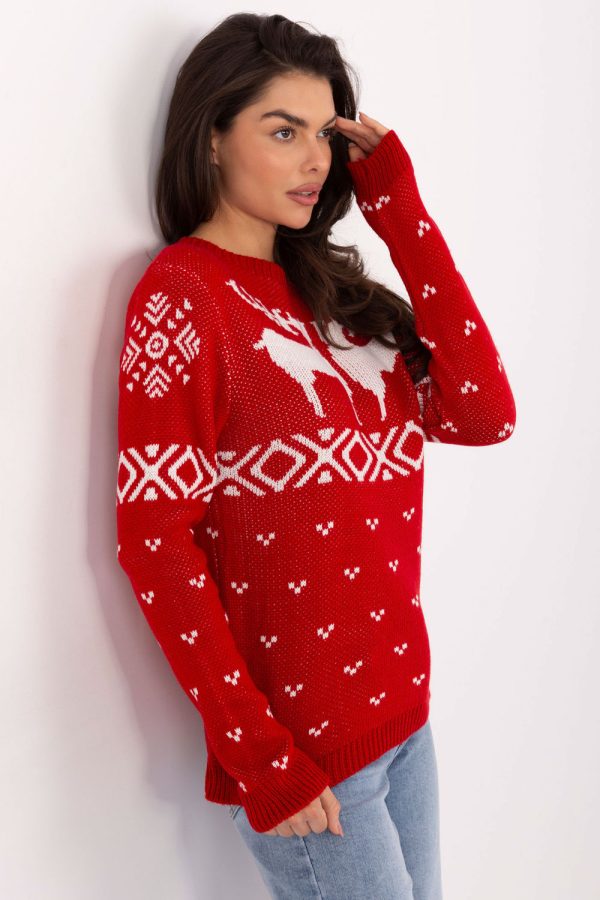 Red Jumper in Sweaters, Pullovers, Jumpers, Turtlenecks, Boleros, Shrugs with Acrylic