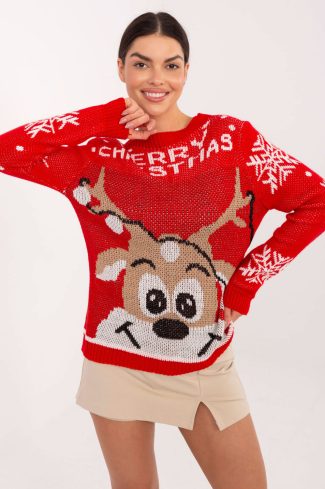 Red Jumper in Sweaters, Pullovers, Jumpers, Turtlenecks, Boleros, Shrugs with Acrylic