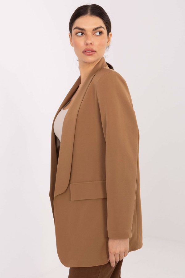 Brown Jacket in Jackets, Vests For Women with Polyester and Viscose