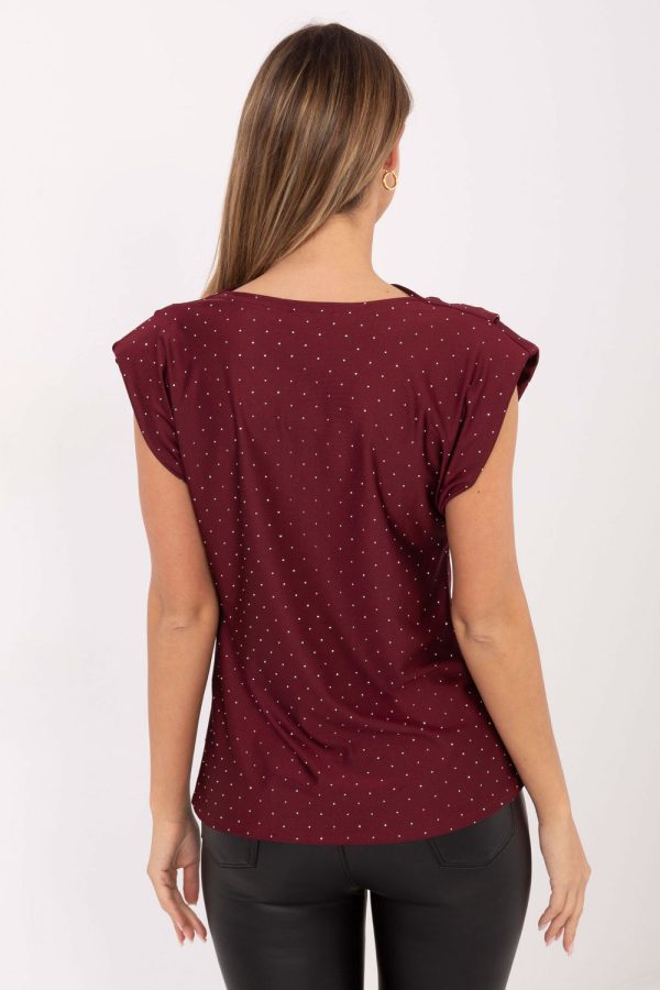 Red Blouse in Women`s Blouses, Tunics with Spandex and Polyester