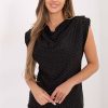 Black Blouse in Women`s Blouses, Tunics with Spandex and Polyester