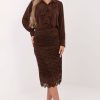 Brown Skirt in Skirts with Polyester and Viscose