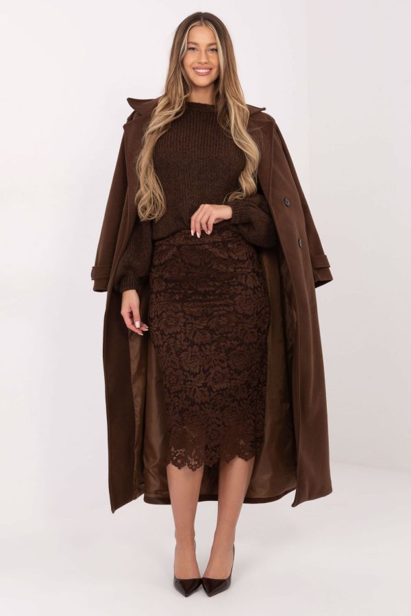 Brown Skirt in Skirts with Polyester and Viscose