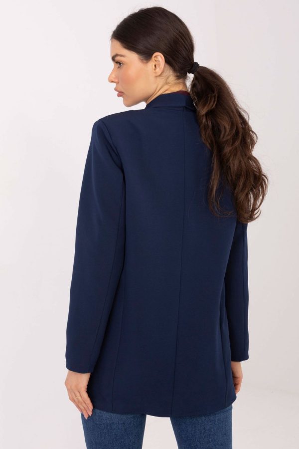 Navy Blue Jacket in Jackets, Vests For Women with Polyester and Viscose