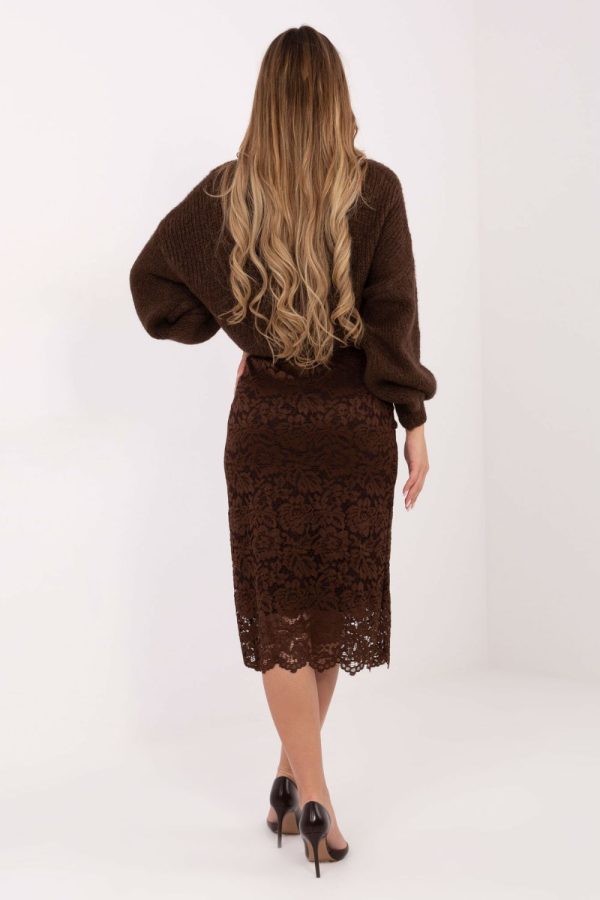 Brown Skirt in Skirts with Polyester and Viscose