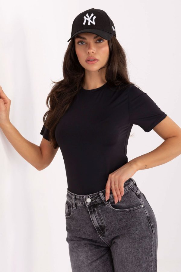 Black Blouse in Women`s Blouses, Tunics with Spandex and Polyamide
