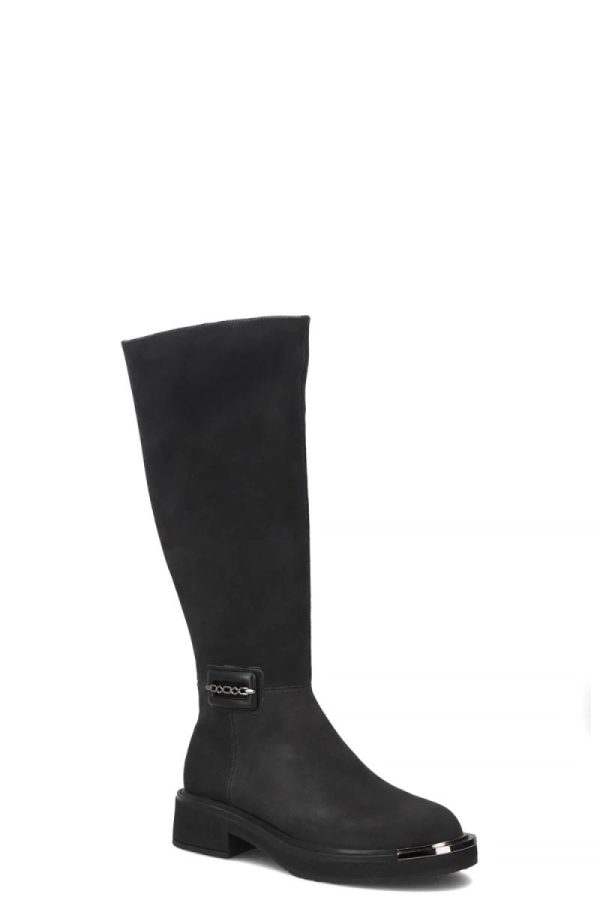 Grey Thigh-Hight Boots in Over The Knee High Boots, Thigh High Boots with Fabric, Footbed, Upper Height and Heel Height