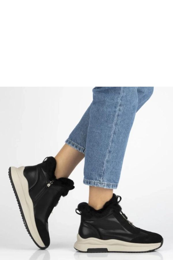 Black Platform Boots.Fabric, Footbed, Upper Height and Platform Height