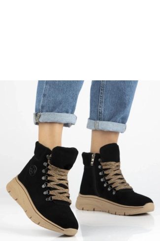 Black Platform Boots.Fabric, Footbed, Upper Height and Platform Height