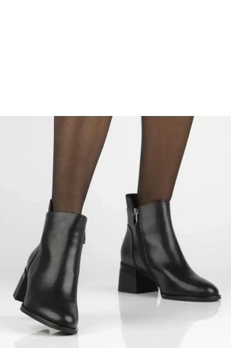 1105829 Black Heel Boots.Fabric, Footbed, Upper Height and Heel Height