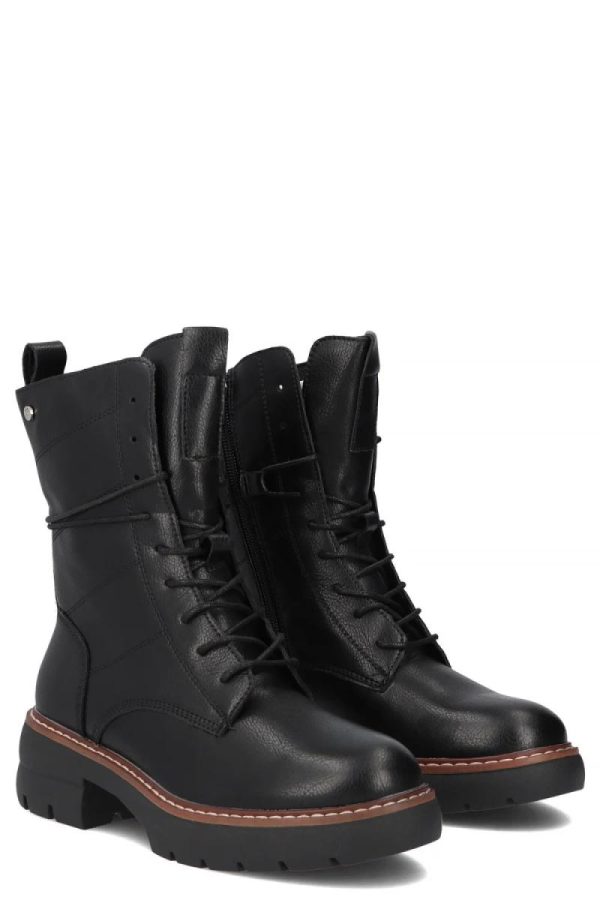 Black Boots.Fabric, Footbed, Upper Height and Heel Height