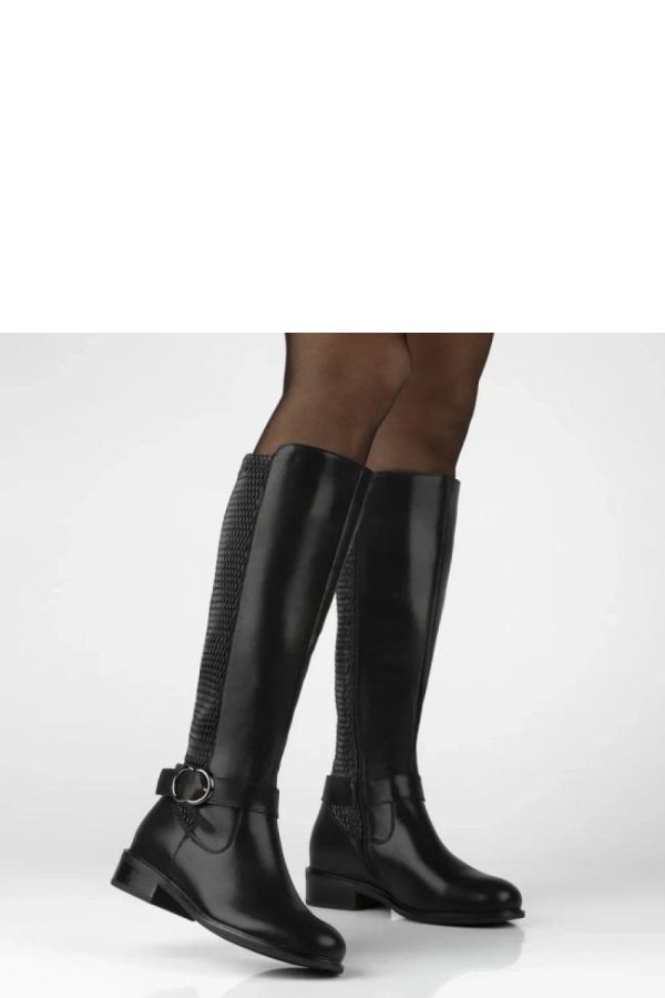 Black Thigh-Hight Boots....Fabric, Footbed, Upper Height and Heel Height