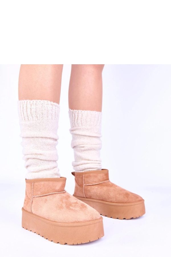 Brown Snow Boots in Women`s Ankle Boots & Booties with Fabric, Footbed and Platform Height