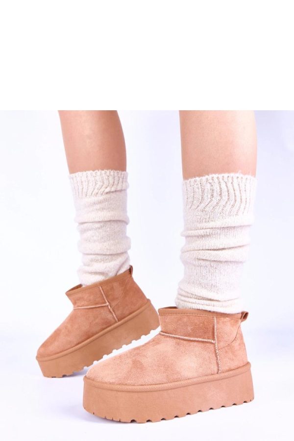 Brown Snow Boots in Women`s Ankle Boots & Booties with Fabric, Footbed and Platform Height