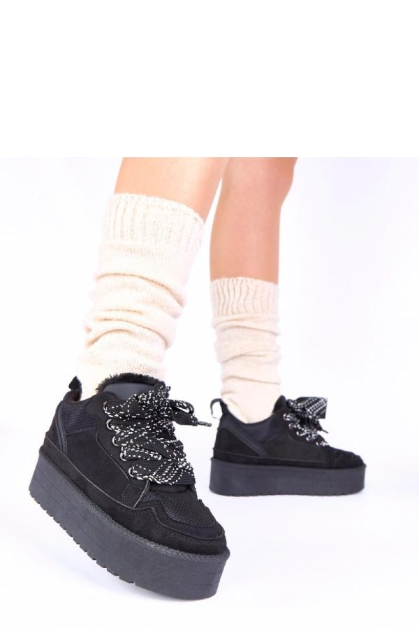 Black Platform Sneakers....Fabric, Footbed and Platform Height
