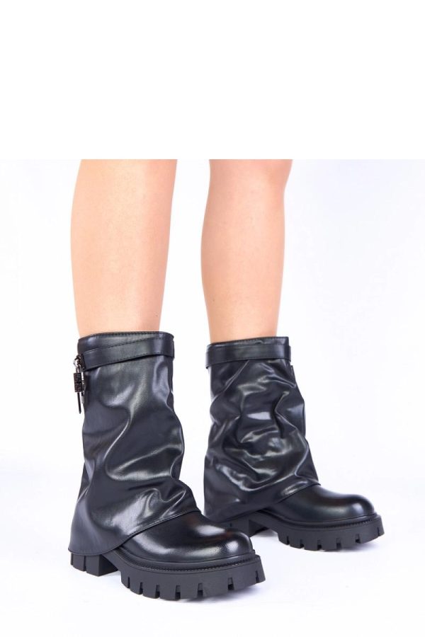 Black Boots in Women`s Ankle Boots & Booties with Fabric, Footbed, Upper Height and Heel Height