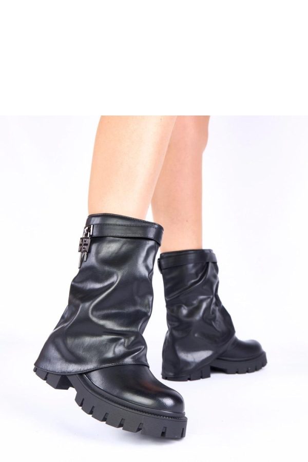 Black Boots in Women`s Ankle Boots & Booties with Fabric, Footbed, Upper Height and Heel Height