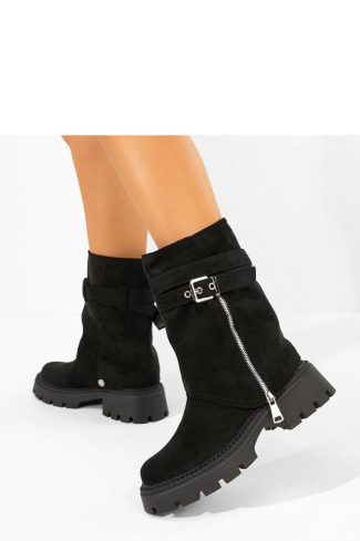 Black Boots...Fabric, Footbed, Upper Height and Heel Height