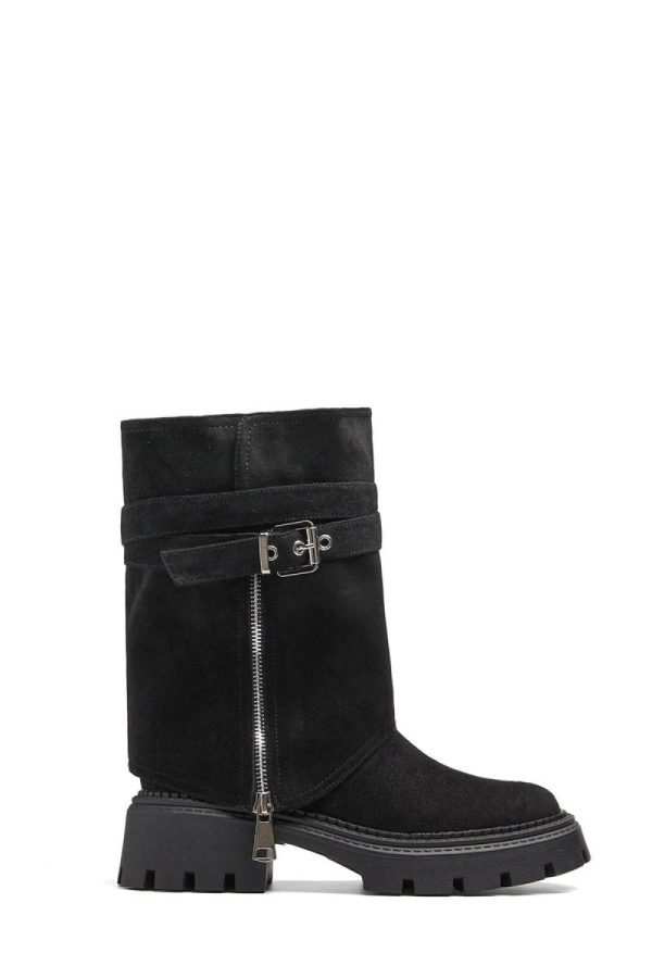 Black Boots...Fabric, Footbed, Upper Height and Heel Height