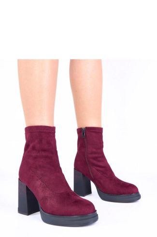 Red Heel Boots....Fabric, Footbed, Upper Height and Heel Height
