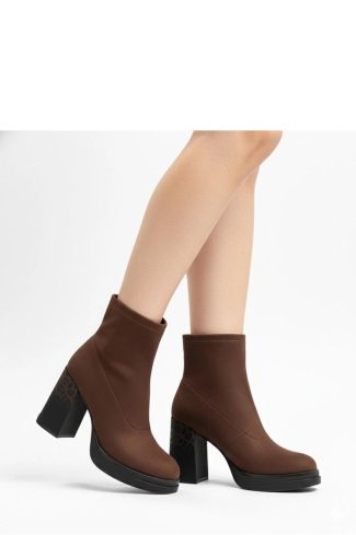 Brown Heel Boots...Fabric, Footbed, Upper Height and Heel Height