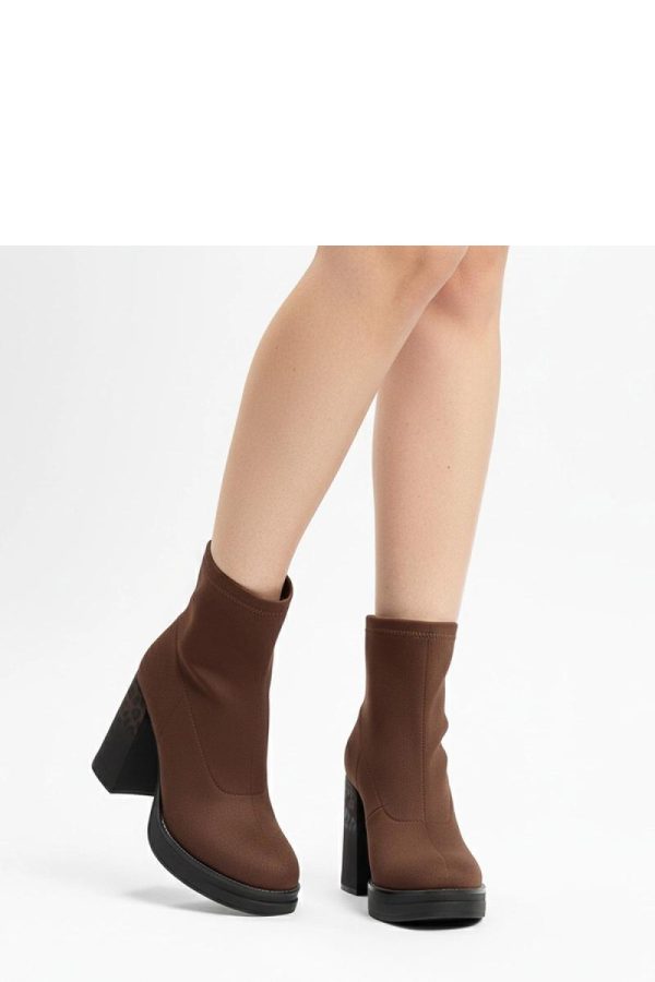 Brown Heel Boots...Fabric, Footbed, Upper Height and Heel Height
