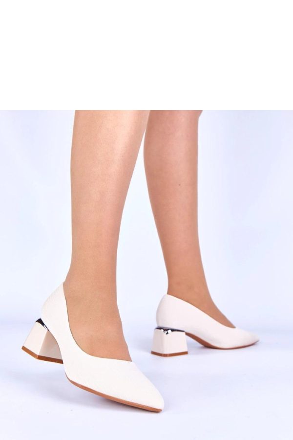 Beige Block Heel Pumps....Fabric, Footbed and Heel Height