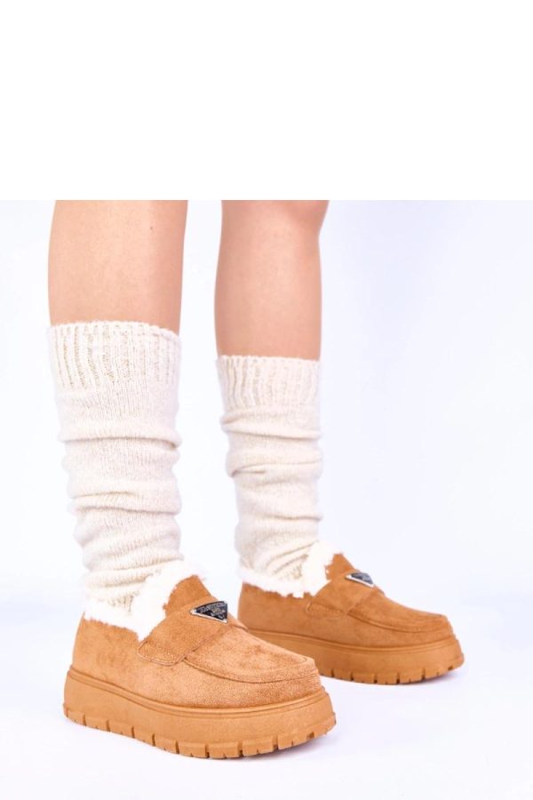 Brown Mocassin in Moccasins, Loafers with Fabric, Warmers, Footbed and Platform Height