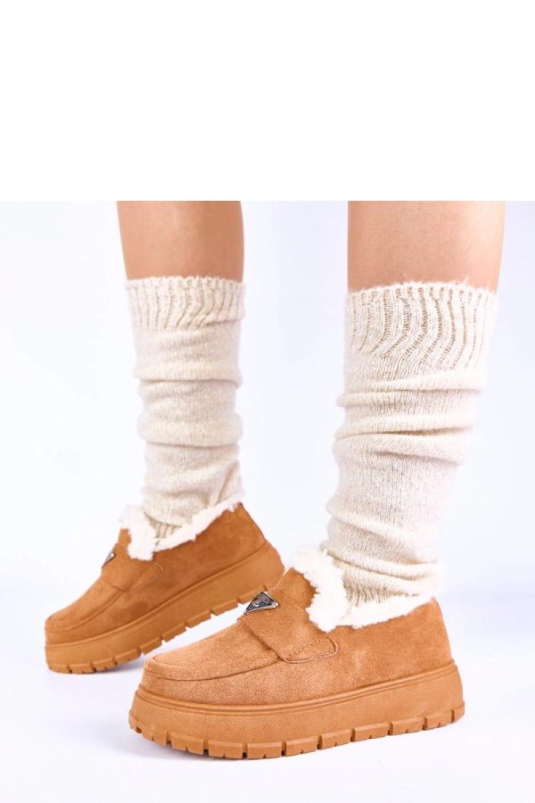 Brown Mocassin in Moccasins, Loafers with Fabric, Warmers, Footbed and Platform Height