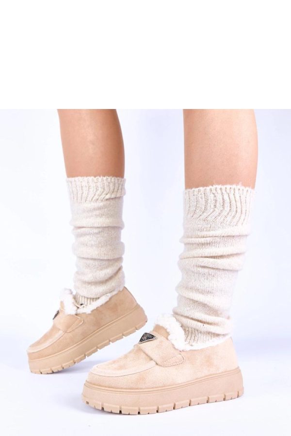 Beige Mocassin...Fabric, Warmers, Footbed and Platform Height