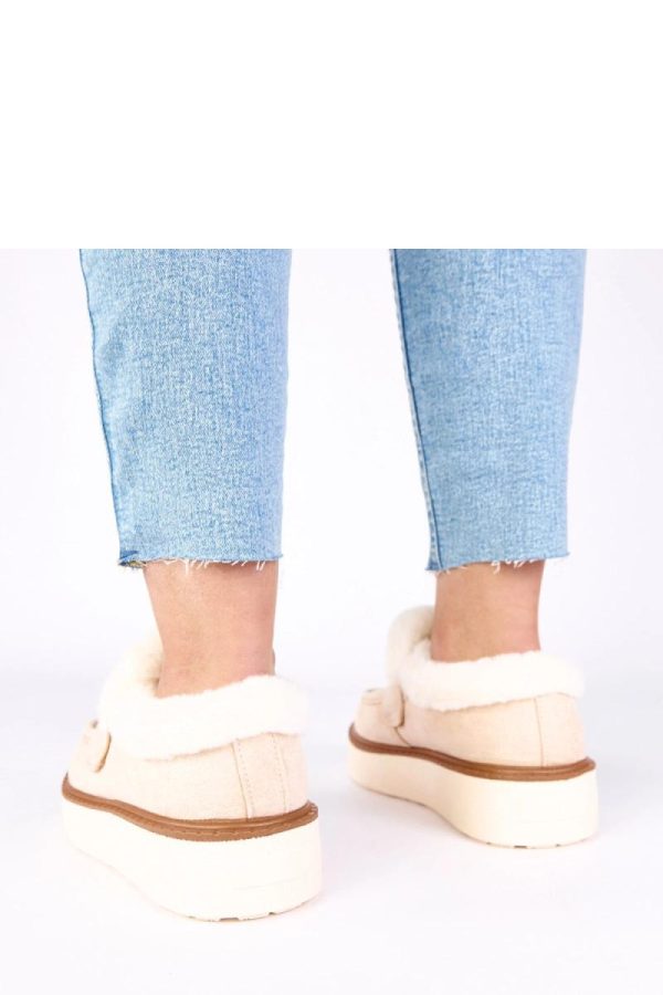 Beige Mocassin...Fabric, Warmers, Footbed and Platform Height
