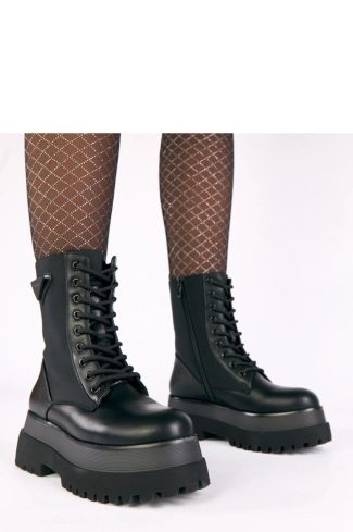 Black Platform Boots...Fabric, Footbed, Upper Height and Platform Height