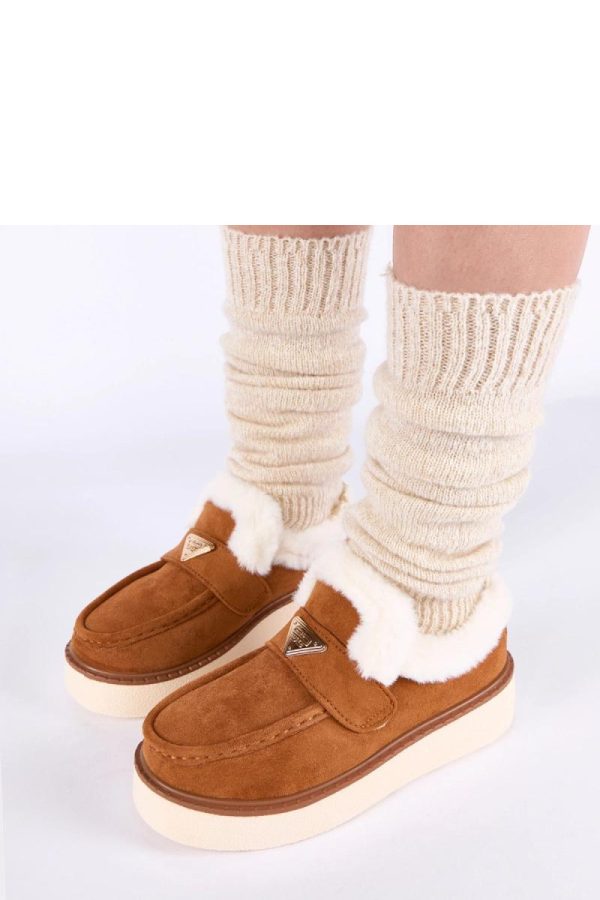 Brown Mocassin....Fabric, Warmers, Footbed and Platform Height