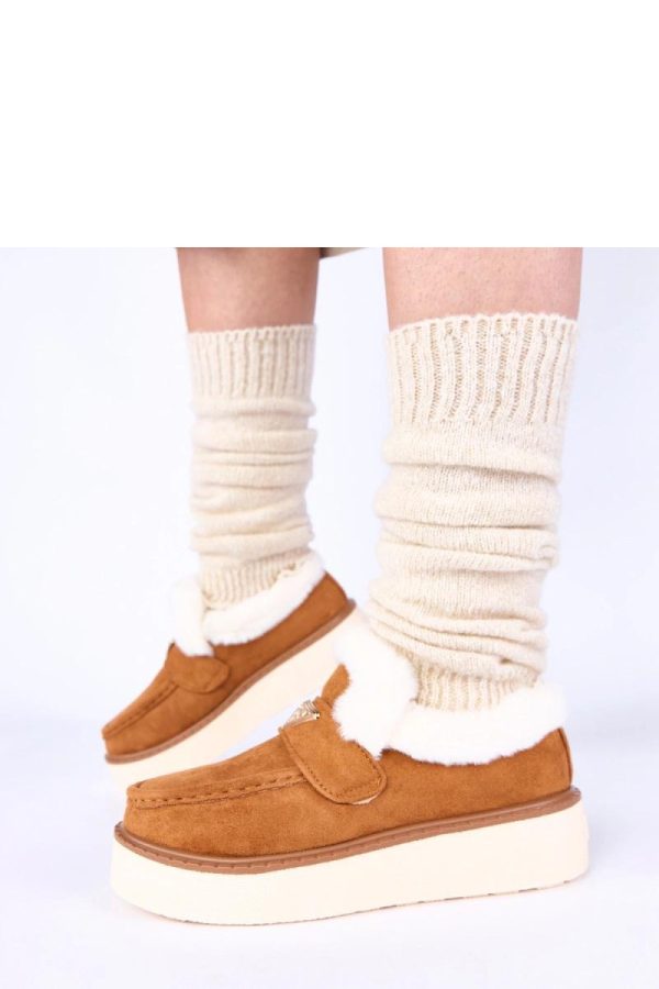Brown Mocassin....Fabric, Warmers, Footbed and Platform Height