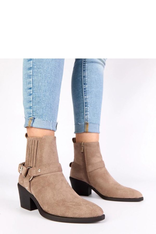 Grey Heel Boots in Women`s Ankle Boots & Booties with Fabric, Footbed, Upper Height and Heel Height