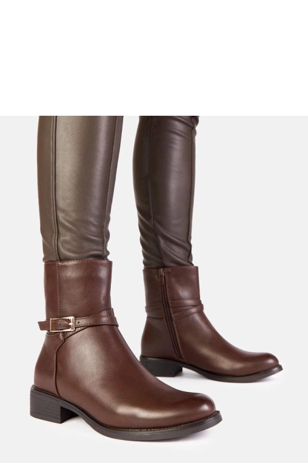 Brown Boots in Women`s Ankle Boots & Booties with Fabric, Footbed, Upper Height and Heel Height