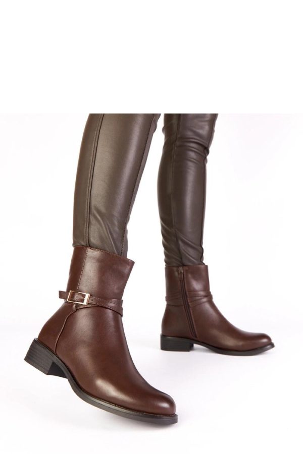 Brown Boots in Women`s Ankle Boots & Booties with Fabric, Footbed, Upper Height and Heel Height