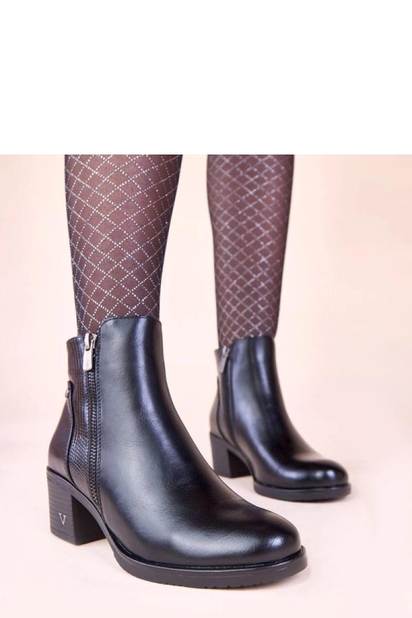 Black Heel Boots in Women`s Ankle Boots & Booties with Fabric, Footbed, Upper Height and Heel Height