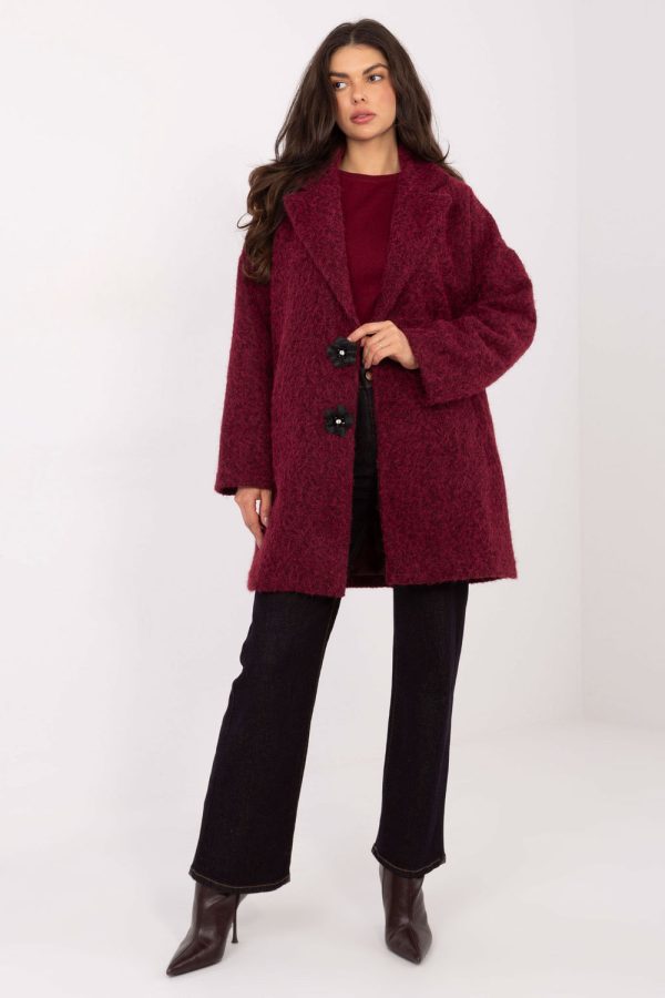 Red Coat in Women`s Coats, Jackets with Polyester