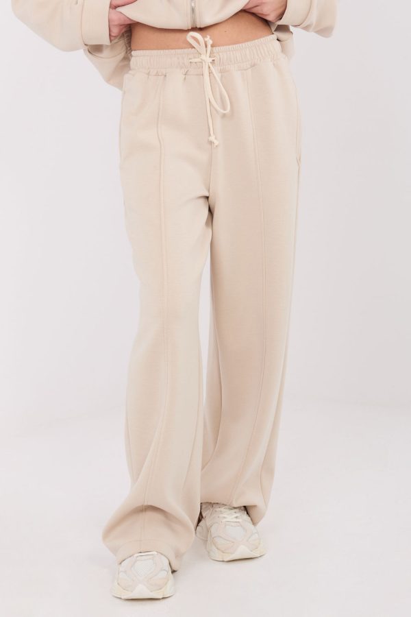 Beige Tracksuit Trousers in Pants, Trousers, Shorts with Spandex, Polyester and Viscose